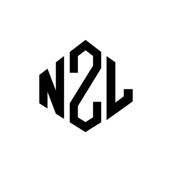 Nzl Letter Logo Design Polygon Shape Nzl Polygon Cube Shape — Stockvector