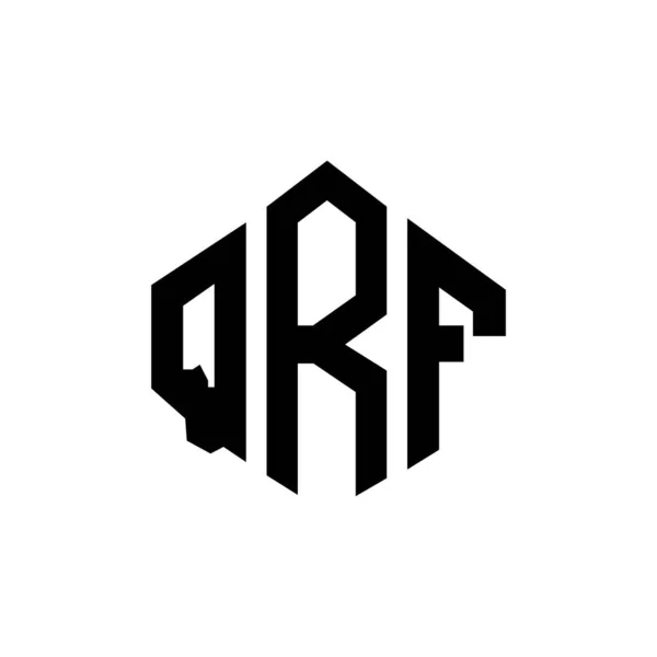 Projekt Logo Litery Qrf Kształcie Wieloboku Projekt Logo Wieloboku Sześcianu — Wektor stockowy