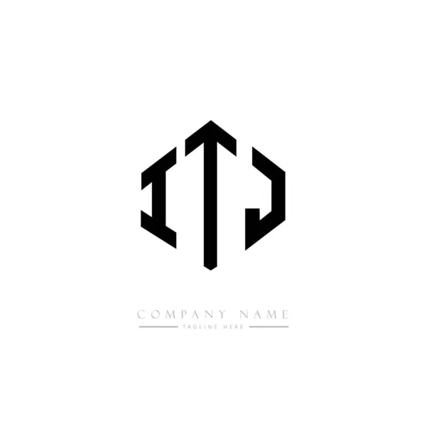 Itj Harf Logosu Tasarımı Çokgen Şekli Küp Şeklinde Logo Tasarımı — Stok Vektör
