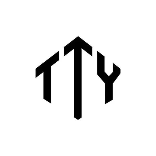 Tty Letter Logo Design Polygon Shape Tty Polygon Cube Shape — Stock Vector