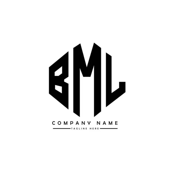 Bml Letter Logo Design Polygon Shape Bml Polygon Cube Shape — Vettoriale Stock