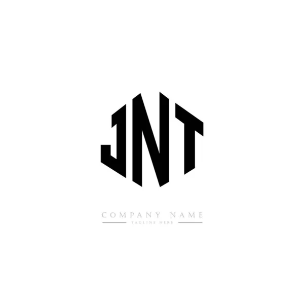 带有多边形的Jnt字母标识设计 Jnt多边形和立方体形状标志设计 Jnt六边形矢量标识模板白色和黑色 Jnt Mongram Business Real Estate Logo — 图库矢量图片