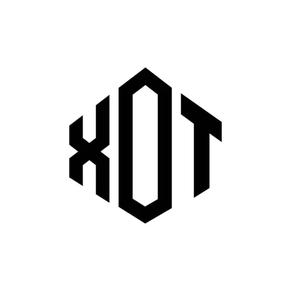Xot Letter Logo Design Polygon Shape Xot Polygon Cube Shape — Stockvektor