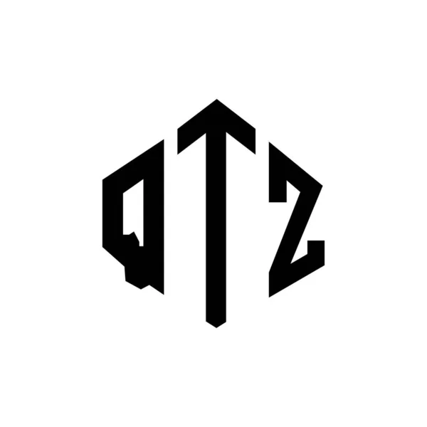 Qtz Letter Logo Ontwerp Met Polygon Vorm Qtz Polygon Kubus — Stockvector