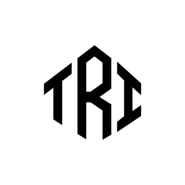 Logo Tri Lettera Design Con Forma Poligonale Tri Disegno Del — Vettoriale Stock