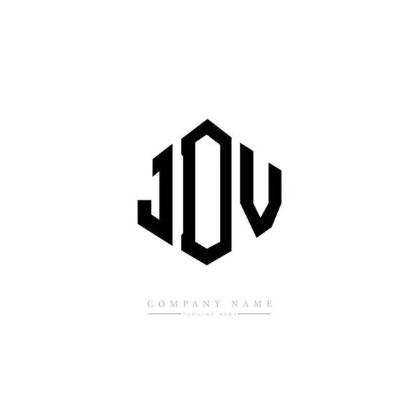 Jdv Letter Logo Design Polygon Shape Jdv Polygon Cube Shape — Stockový vektor