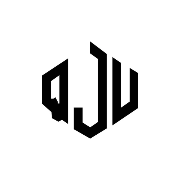 Qju Letter Logo Design Polygon Shape Qju Polygon Cube Shape — ストックベクタ