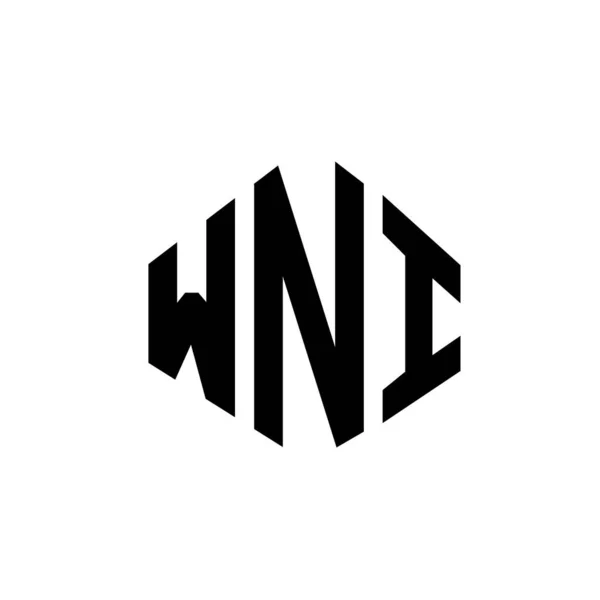 Wni Letter Logo Design Polygon Shape Wni Polygon Cube Shape — 图库矢量图片