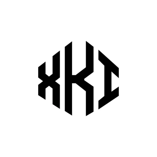 Σχεδιασμός Λογότυπου Γράμματα Xki Σχήμα Πολυγώνου Σχεδιασμός Λογότυπου Σχήμα Κύβου — Διανυσματικό Αρχείο