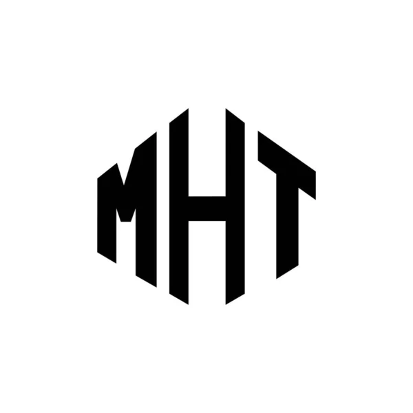 Mht Letter Logo Design Polygon Shape Mht Polygon Cube Shape — Vettoriale Stock