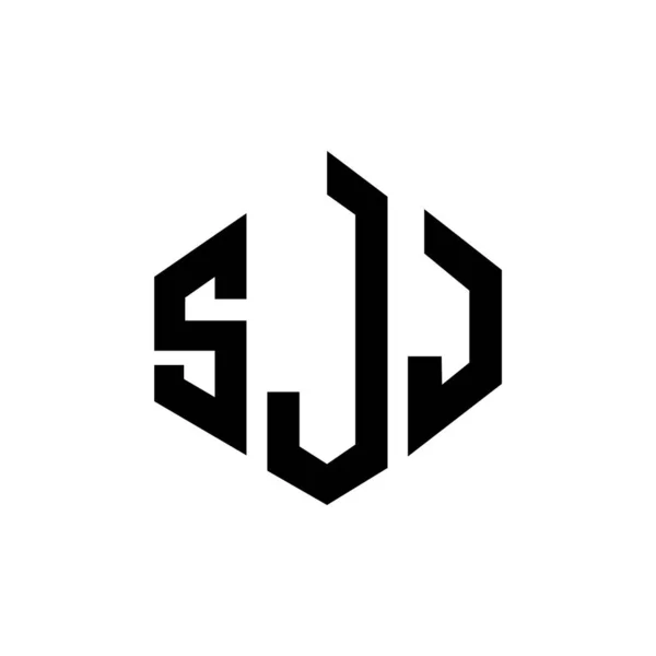 Sjj Letter Logo Design Polygon Shape Sjj Polygon Cube Shape — Wektor stockowy