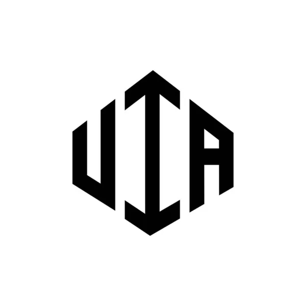 Uia Letter Logo Design Polygon Shape Uia Polygon Cube Shape — Stock Vector