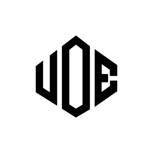 Diseño Del Logotipo Letra Uoe Con Forma Polígono Diseño Del — Vector de stock