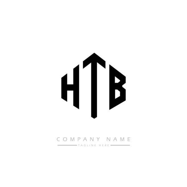 Htb Letter Logo Design Polygon Shape Htb Polygon Cube Shape — 图库矢量图片