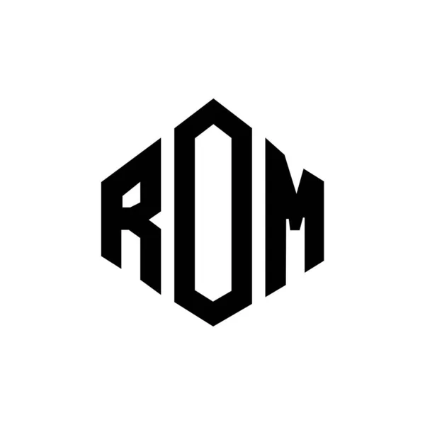 Rom Letter Logo Design Polygon Shape Rom Polygon Cube Shape — Διανυσματικό Αρχείο