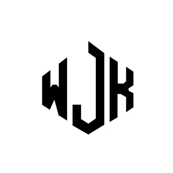 Wjk Letter Logo Design Polygon Shape Wjk Polygon Cube Shape — Wektor stockowy