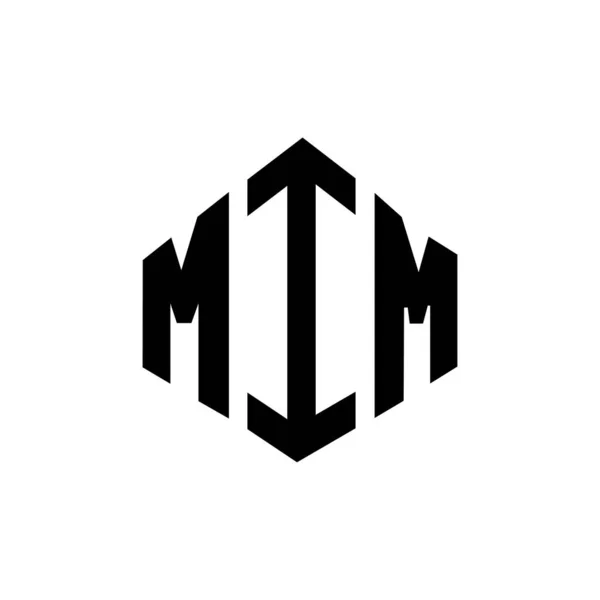 Mim Letter Logo Design Polygon Shape Mim Polygon Cube Shape — Wektor stockowy