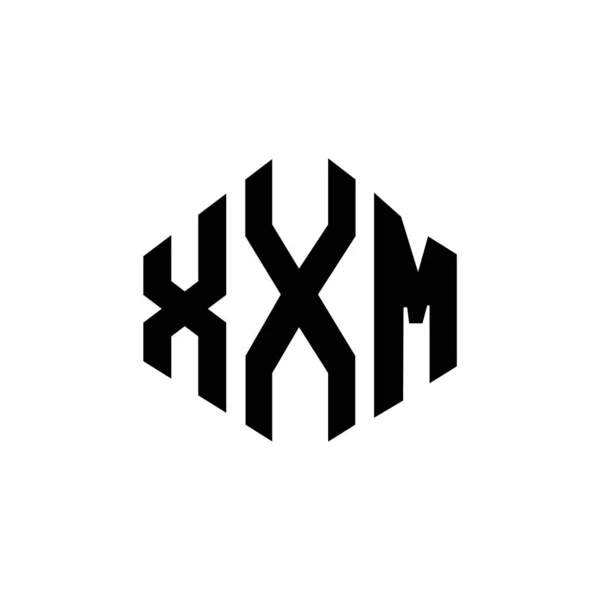 Xxm Letter Logo Design Polygon Shape Xxm Polygon Cube Shape — Stockvector