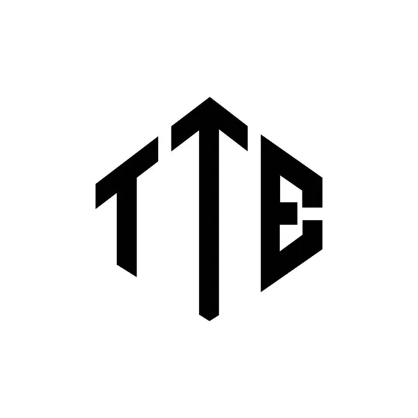 Tte Letter Logo Design Polygon Shape Tte Polygon Cube Shape — Vettoriale Stock