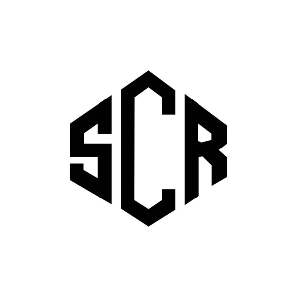 Projekt Logo Litery Scr Kształcie Wielokąta Projekt Logo Wielokąta Sześcianu — Wektor stockowy