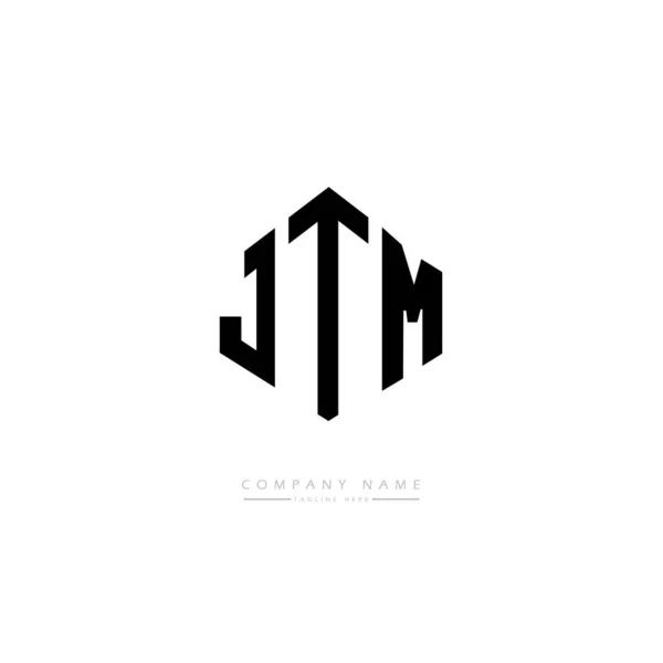 Jtm Letter Logo Design Polygon Shape Jtm Polygon Cube Shape — Stockvector