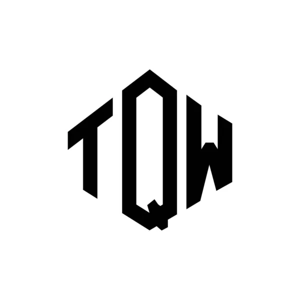 Tqw Letter Logo Design Polygon Shape Tqw Polygon Cube Shape — 스톡 벡터