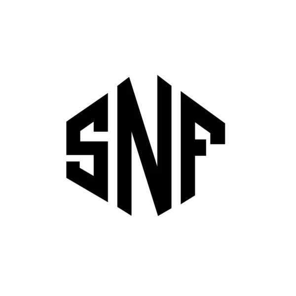 Snf Letter Logo Design Polygon Shape Snf Polygon Cube Shape — Vettoriale Stock