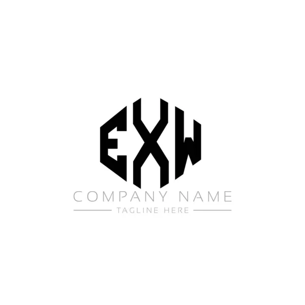 Logo Exw Con Forma Poligonale Design Del Logo Forma Poligono — Vettoriale Stock
