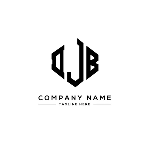Djb Letter Logo Design Polygon Shape Djb Polygon Cube Shape — Stock Vector