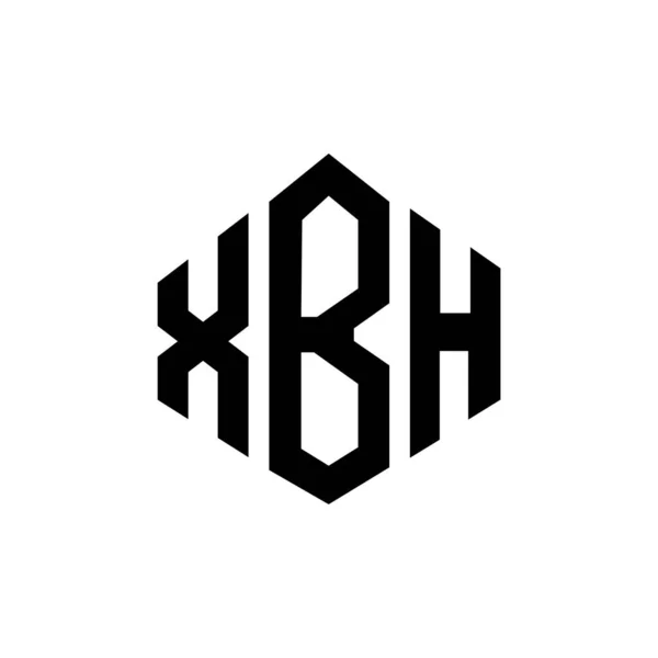 Xbh Bokstav Logotyp Design Med Polygon Form Xbh Polygon Och — Stock vektor