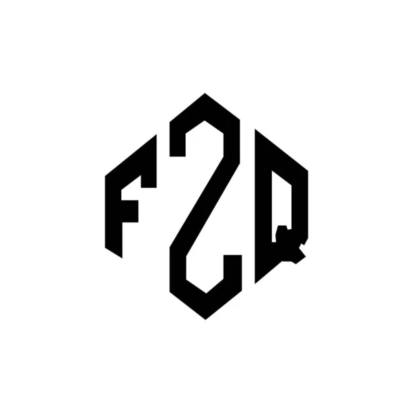 Fzq Letter Logo Design Polygon Shape Fzq Polygon Cube Shape — 스톡 벡터