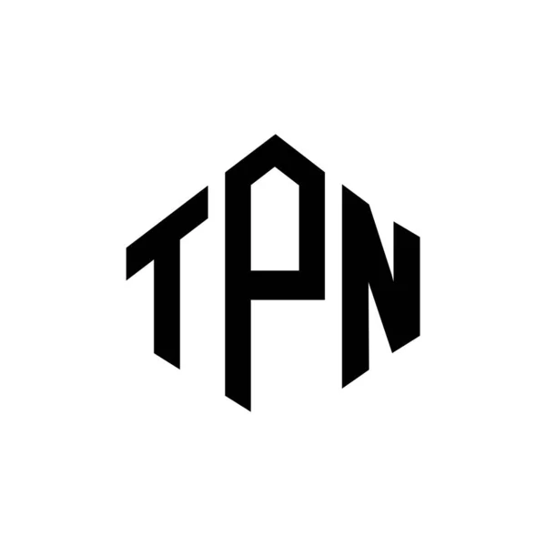 Tpn Letter Logo Design Polygon Shape Tpn Polygon Cube Shape — Stok Vektör