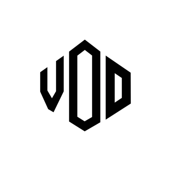 Voo Letter Logo Design Polygon Shape Voo Polygon Cube Shape — Vettoriale Stock