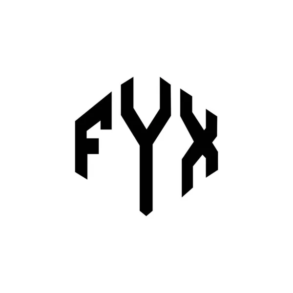 Fyx Letter Logo Design Polygon Shape Fyx Polygon Cube Shape — Wektor stockowy