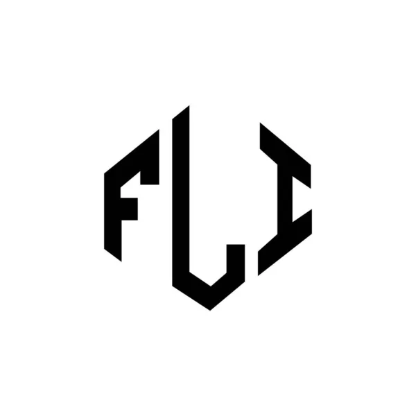 Fli Letter Logo Design Polygon Shape Fli Polygon Cube Shape — Stock Vector