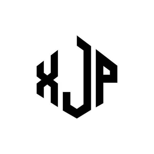 Xjp Letter Logo Design Polygon Shape Xjp Polygon Cube Shape — ストックベクタ