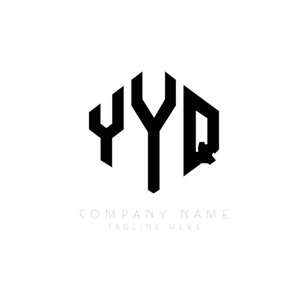 Yyq Letter Logo Design Polygon Shape Yyq Polygon Cube Shape — Stock Vector