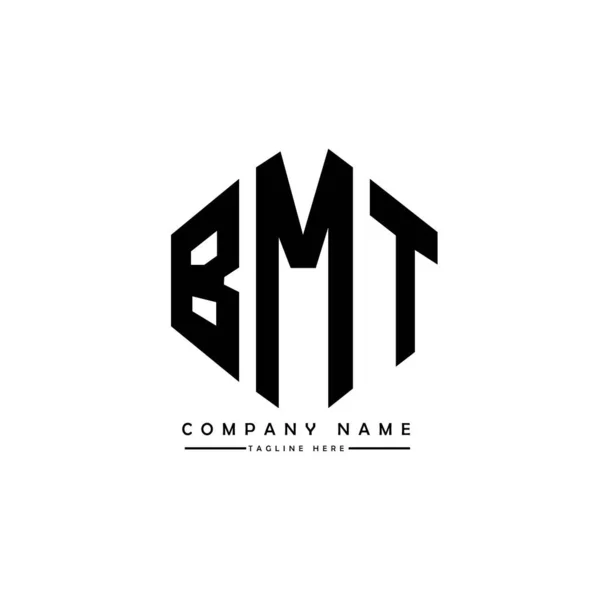 Bmt Letter Logo Design Polygon Shape Bmt Polygon Cube Shape — Vettoriale Stock
