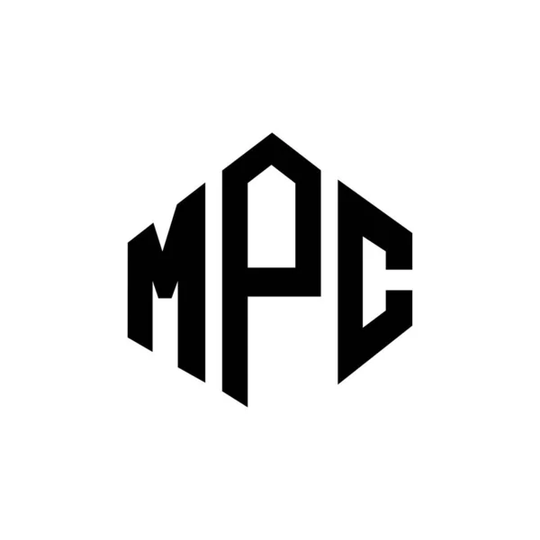 Projekt Logo Litery Mpc Kształcie Wieloboku Konstrukcja Logo Mpc Wieloboju — Wektor stockowy