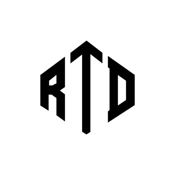 Rtd Letter Logo Design Polygon Shape Rtd Polygon Cube Shape — Stock Vector