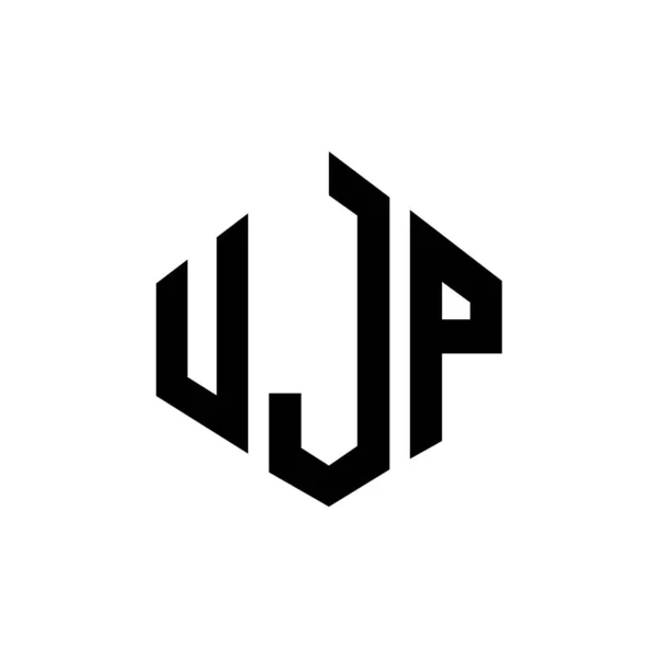 Ujp Letter Logo Design Polygon Shape Ujp Polygon Cube Shape — Stok Vektör
