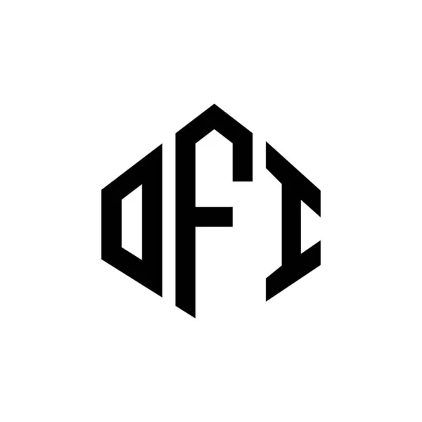 Ofi Letter Logo Design Polygon Shape Ofi Polygon Cube Shape — Stock Vector