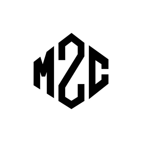Mzc字母标识设计与多边形 Mzc多边形和立方形标志设计 Mzc六边形矢量标识模板白色和黑色 Mzc字母表 商业和房地产标志 — 图库矢量图片