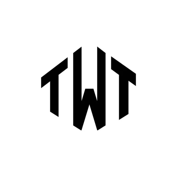 Twt Letter Logo Design Polygon Shape Twt Polygon Cube Shape —  Vetores de Stock