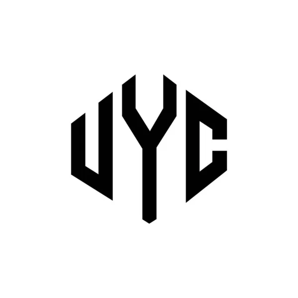 Uyc Letter Logo Design Polygon Shape Uyc Polygon Cube Shape — Archivo Imágenes Vectoriales