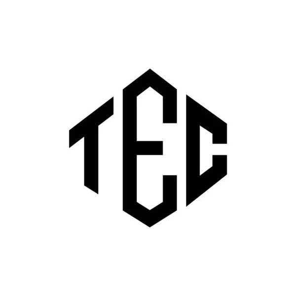 Tec Дизайн Літер Полігональною Формою Многокутник Tec Куб Форми Дизайну — стоковий вектор