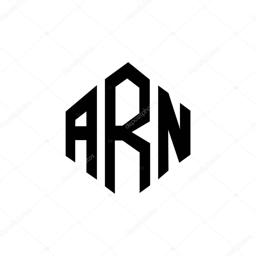 ARN letter logo design with polygon shape. ARN polygon and cube shape