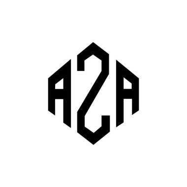 AZA letter logo design with polygon shape. AZA polygon and cube shape logo design. AZA hexagon vector logo template white and black colors. AZA monogram, business and real estate logo.