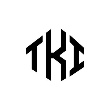 TKI letter logo design with polygon shape. TKI polygon and cube shape logo design. TKI hexagon vector logo template white and black colors. TKI monogram, business and real estate logo.