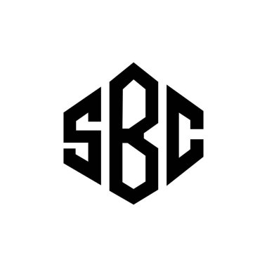 SBC letter logo design with polygon shape. SBC polygon and cube shape logo design. SBC hexagon vector logo template white and black colors. SBC monogram, business and real estate logo.